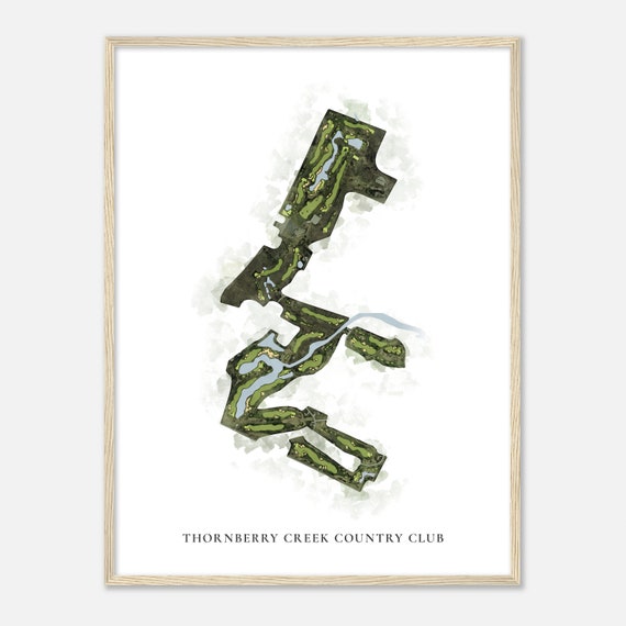 Thornberry Creek Country Club Wisconsin Classic Watercolor Map Golfer Gift Golf Wall Art Golf Poster Print Course Layout