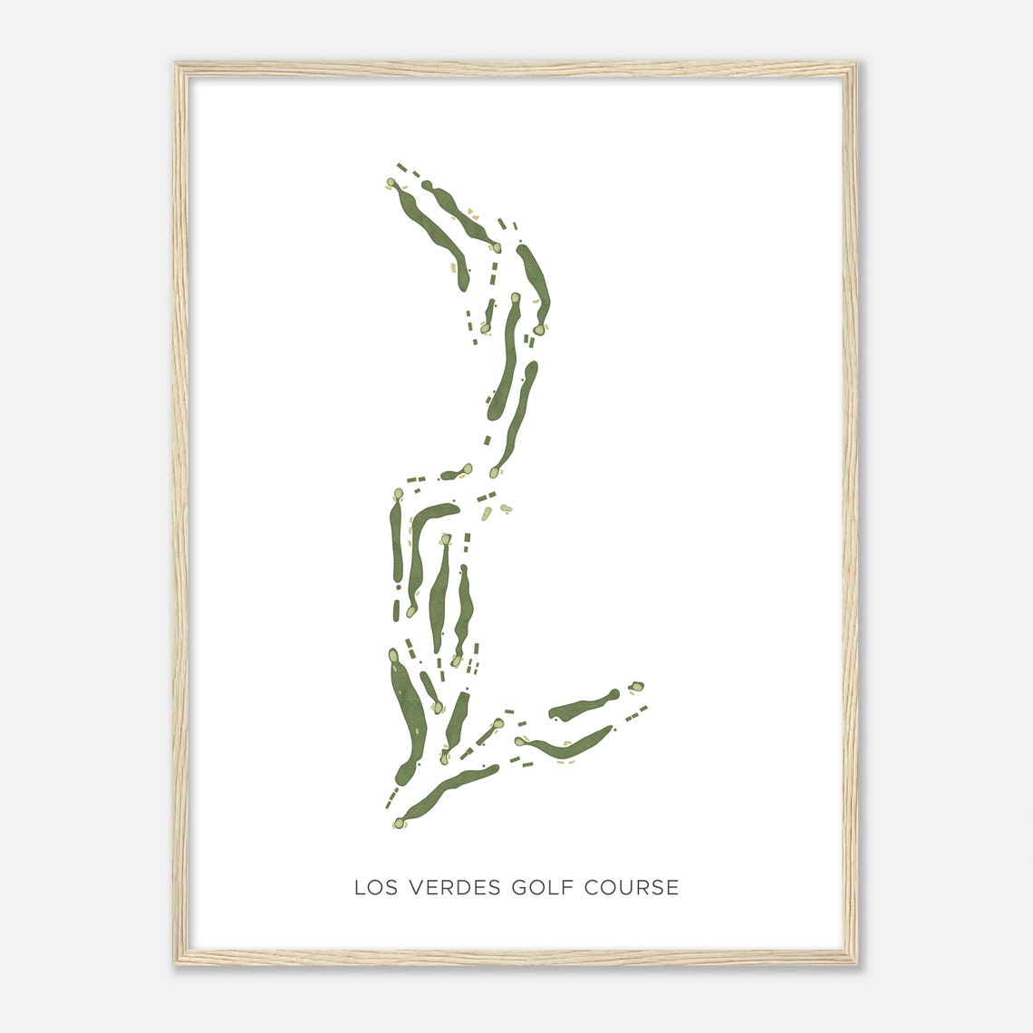 Los Verdes Golf Course Modern Watercolor Golf Course Map Poster