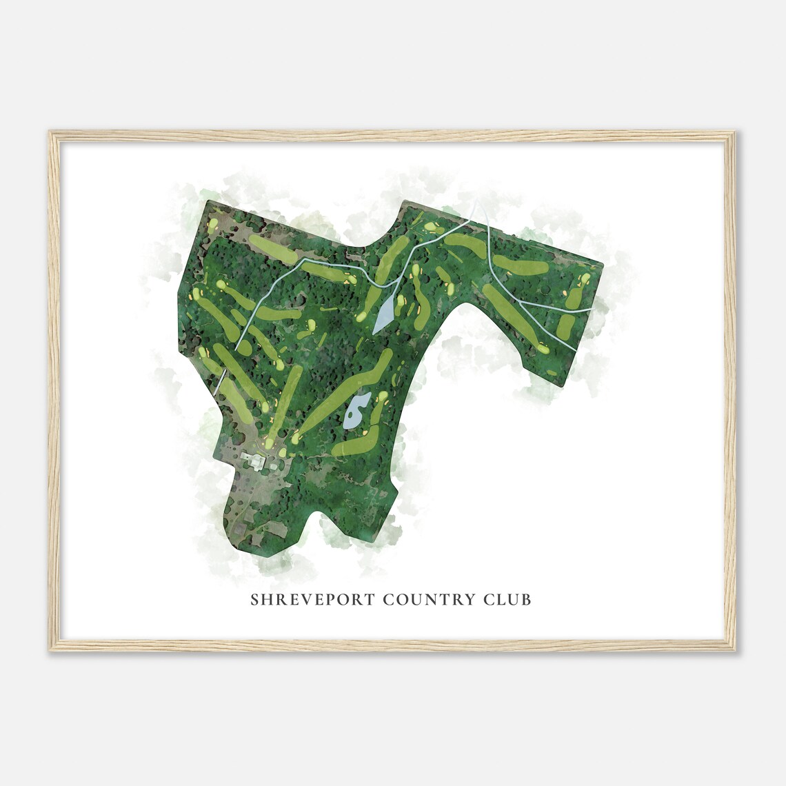 Shreveport Country Club Louisiana Classic Watercolor Map Poster - Image 2