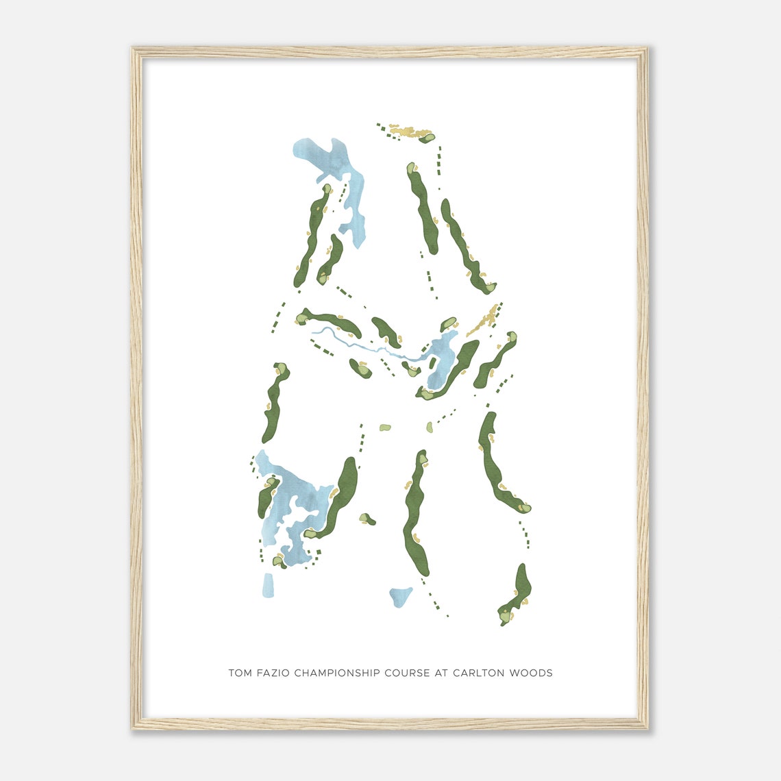 Tom Fazio Championship Course Carlton Woods Golf Map Art Poster - Image 2