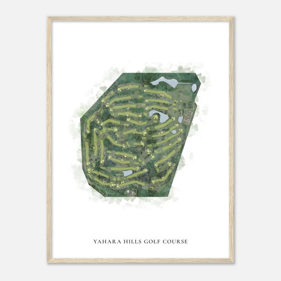 Yahara Hills Golf Course Wisconsin Classic Watercolor Map Golfer Gift Golf Wall Art Golf Poster Print Course Layout