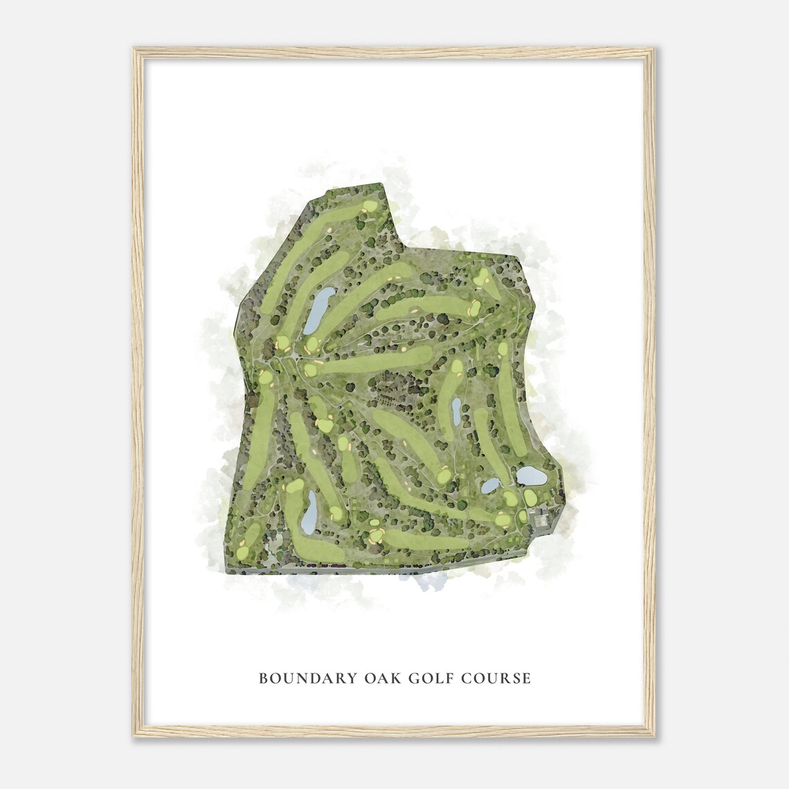 Boundary Oak Golf Course California Classic Watercolor Map Golfer Gift Golf Wall Art Golf Poster Print Course Layout - Image 2