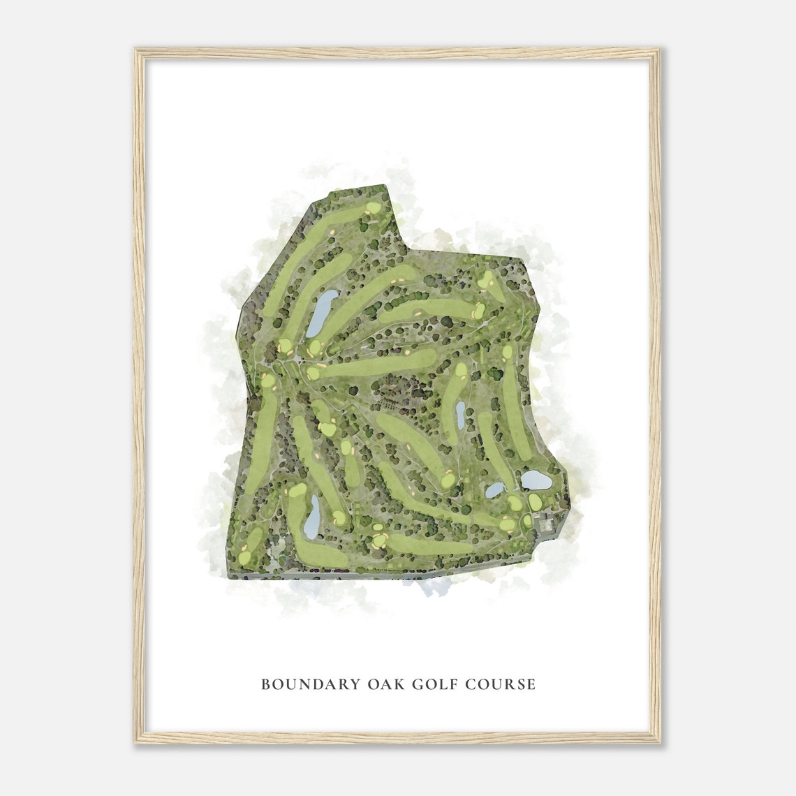 Boundary Oak Golf Course Watercolor Aerial Map Golf Club Poster - Image 2