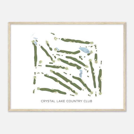 Crystal Lake Country Club Illinois Modern Watercolor Map Golfer Gift Golf Wall Art Golf Poster Print Course Layout