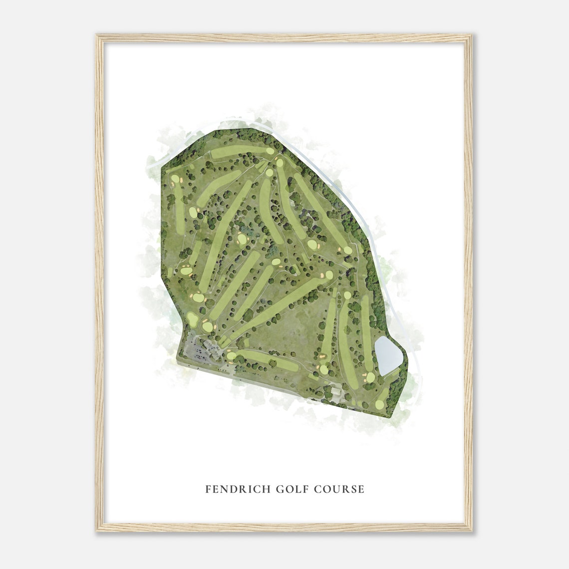 Fendrich Golf Course Indiana Classic Watercolor Map Golfer Gift Golf Wall Art Golf Poster Print Course Layout - Image 2