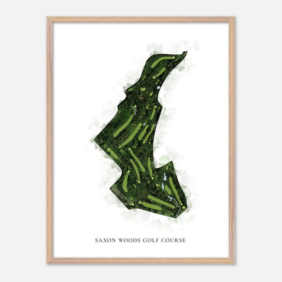 Saxon Woods Golf Course Scarsdale NY Classic Watercolor Map Print - Image 2