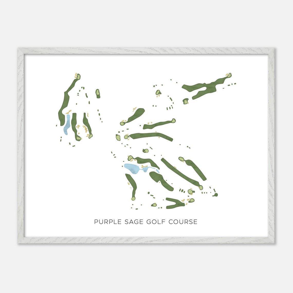 Purple Sage Golf Course Modern Watercolor Course Map Art Poster - Image 4