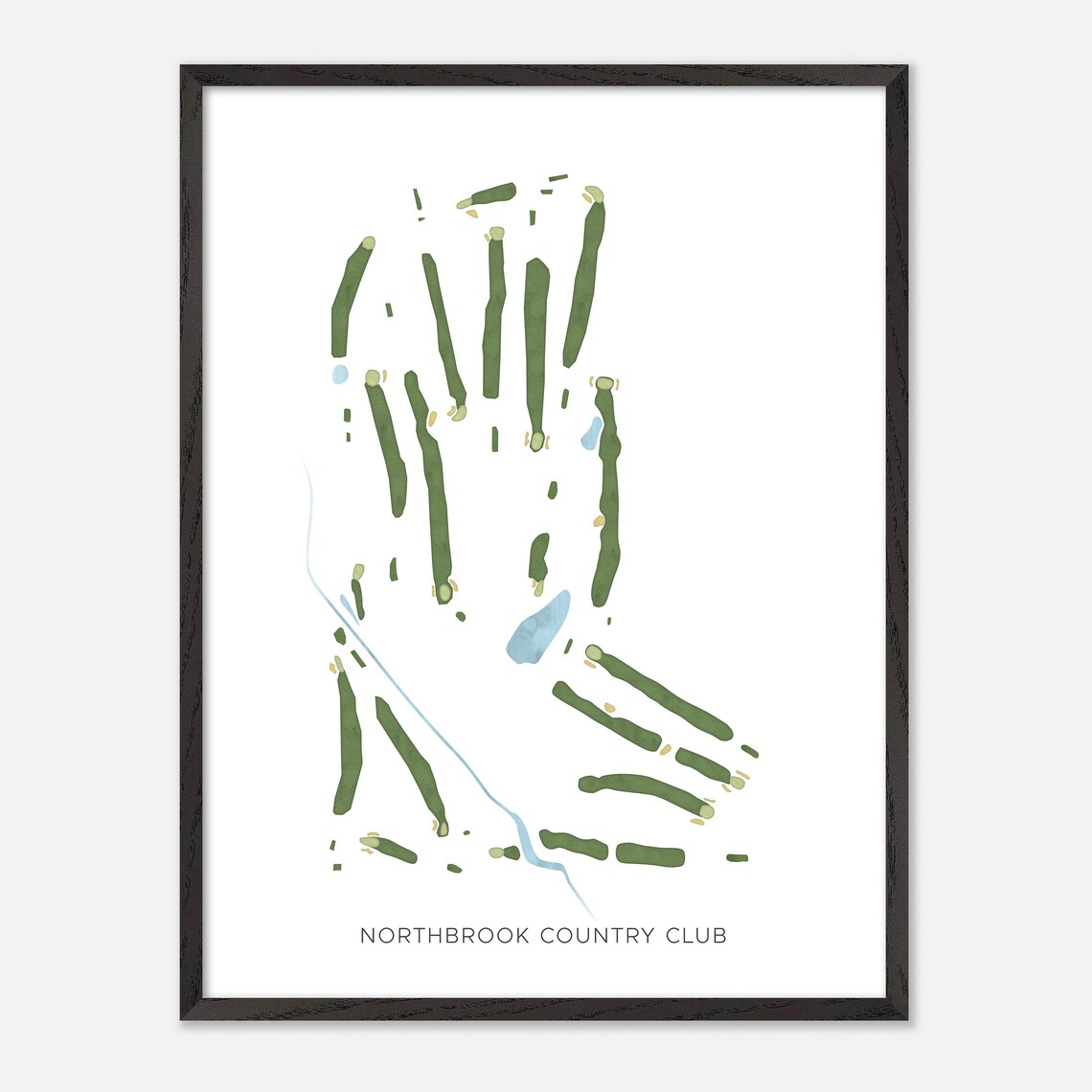 Northbrook Country Club Wisconsin Modern Watercolor Map Poster - Image 3