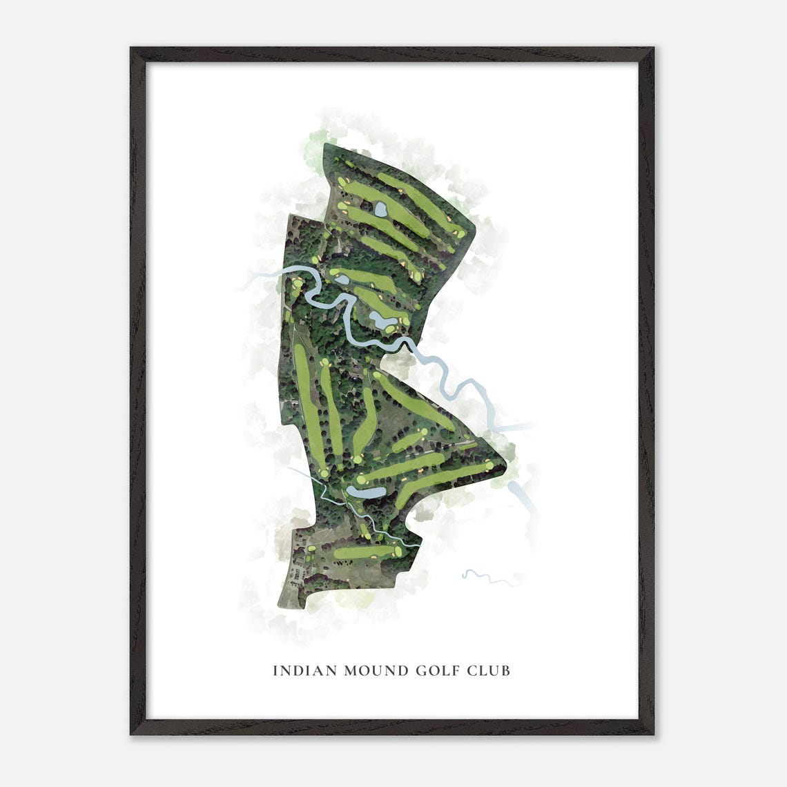 Indian Mound Golf Club New Hampshire Classic Watercolor Map Poster - Image 3