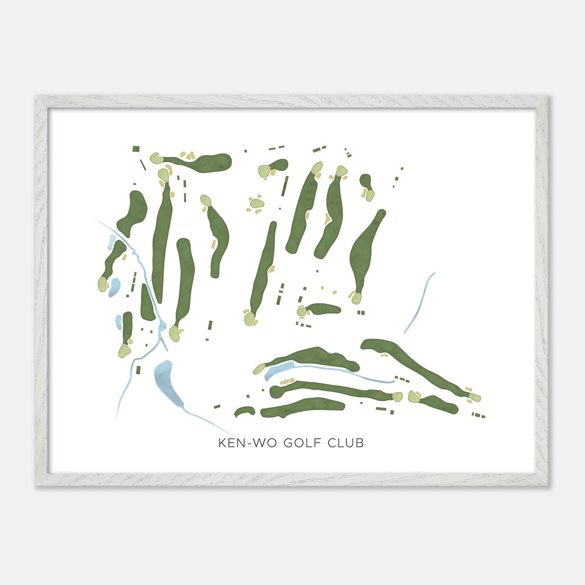 Ken-Wo Golf Club Canada Modern Scenic Watercolor Course Map Poster - Image 3