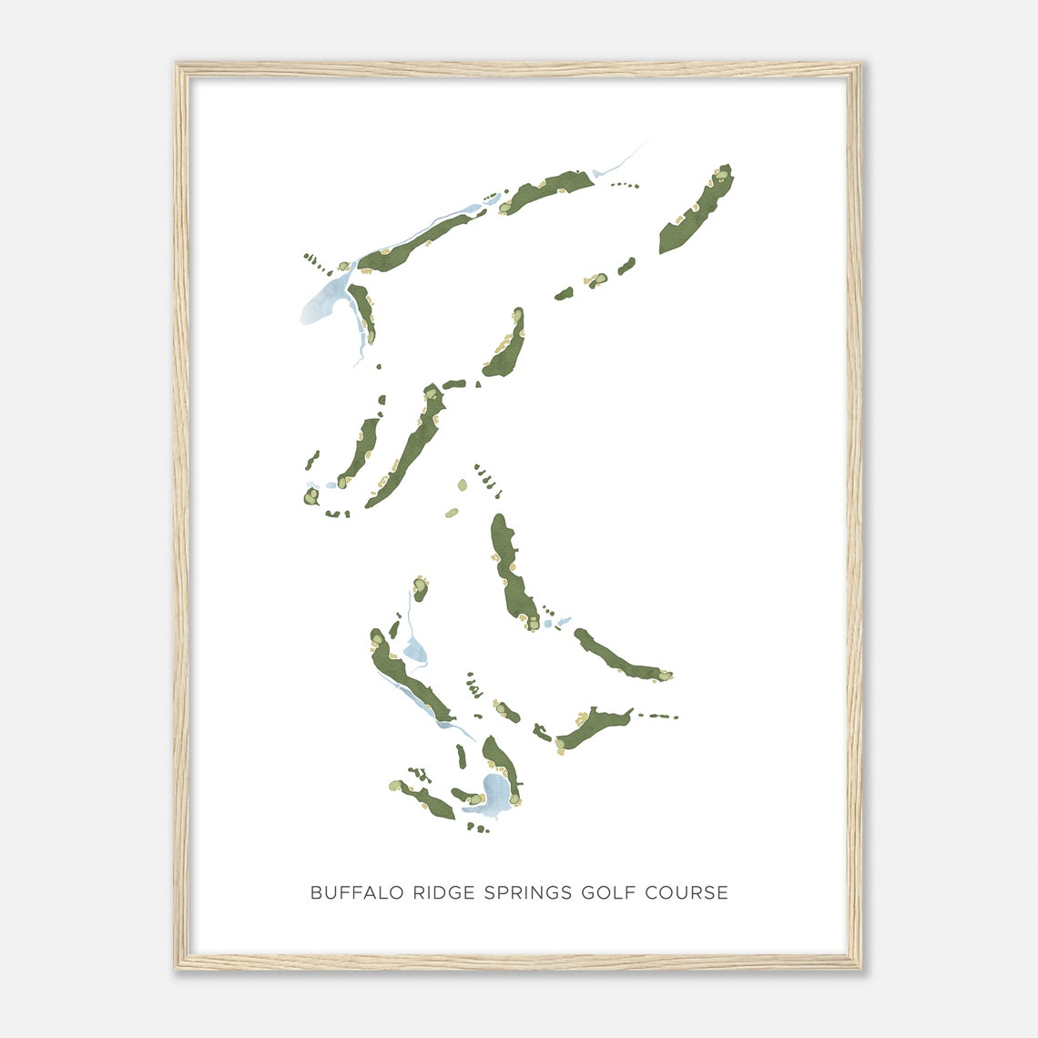 Buffalo Ridge Springs Golf Course Fairway Map Modern Art Poster