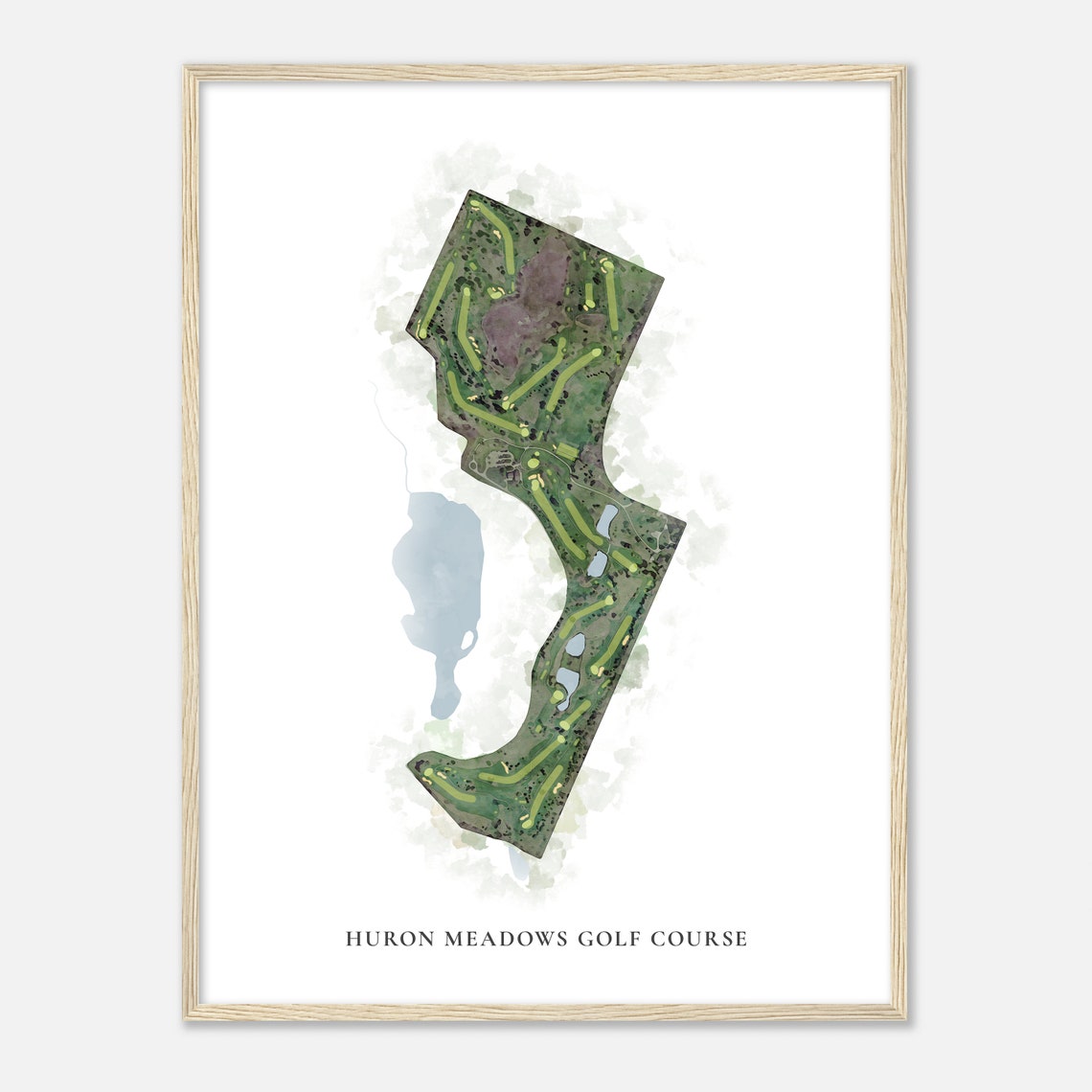 Huron Meadows Golf Course Michigan Classic Watercolor Map Golfer Gift Golf Wall Art Golf Poster Print Course Layout - Image 2