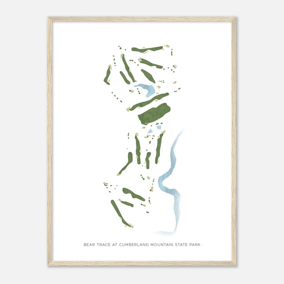 Bear Trace At Cumberland Mountain State Park Tennessee Modern Watercolor Map Golfer Gift Golf Wall Art Golf Poster Print