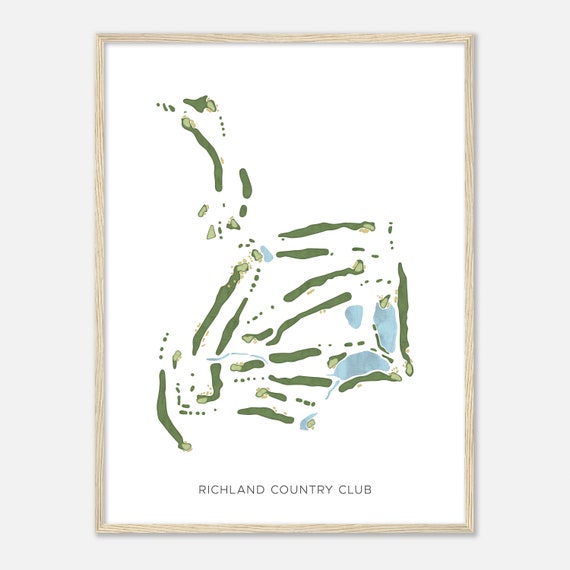 Richland Country Club Tennessee Modern Watercolor Map Golfer Gift Golf Wall Art Golf Poster Print Course Layout