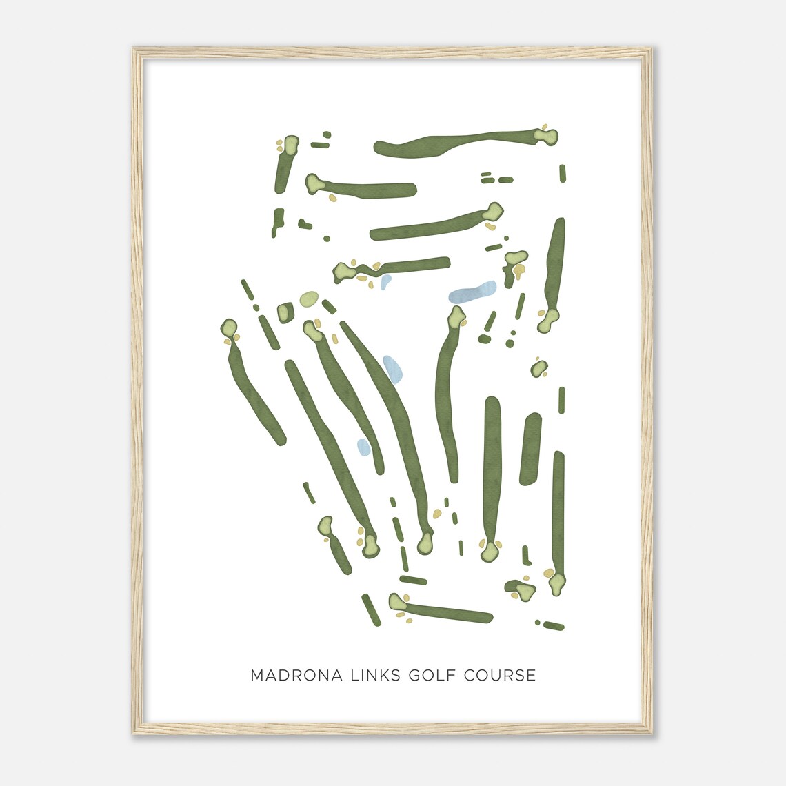 Madrona Links Golf Course Washington Modern Watercolor Map Golfer Gift Golf Wall Art Golf Poster Print Course Layout - Image 2