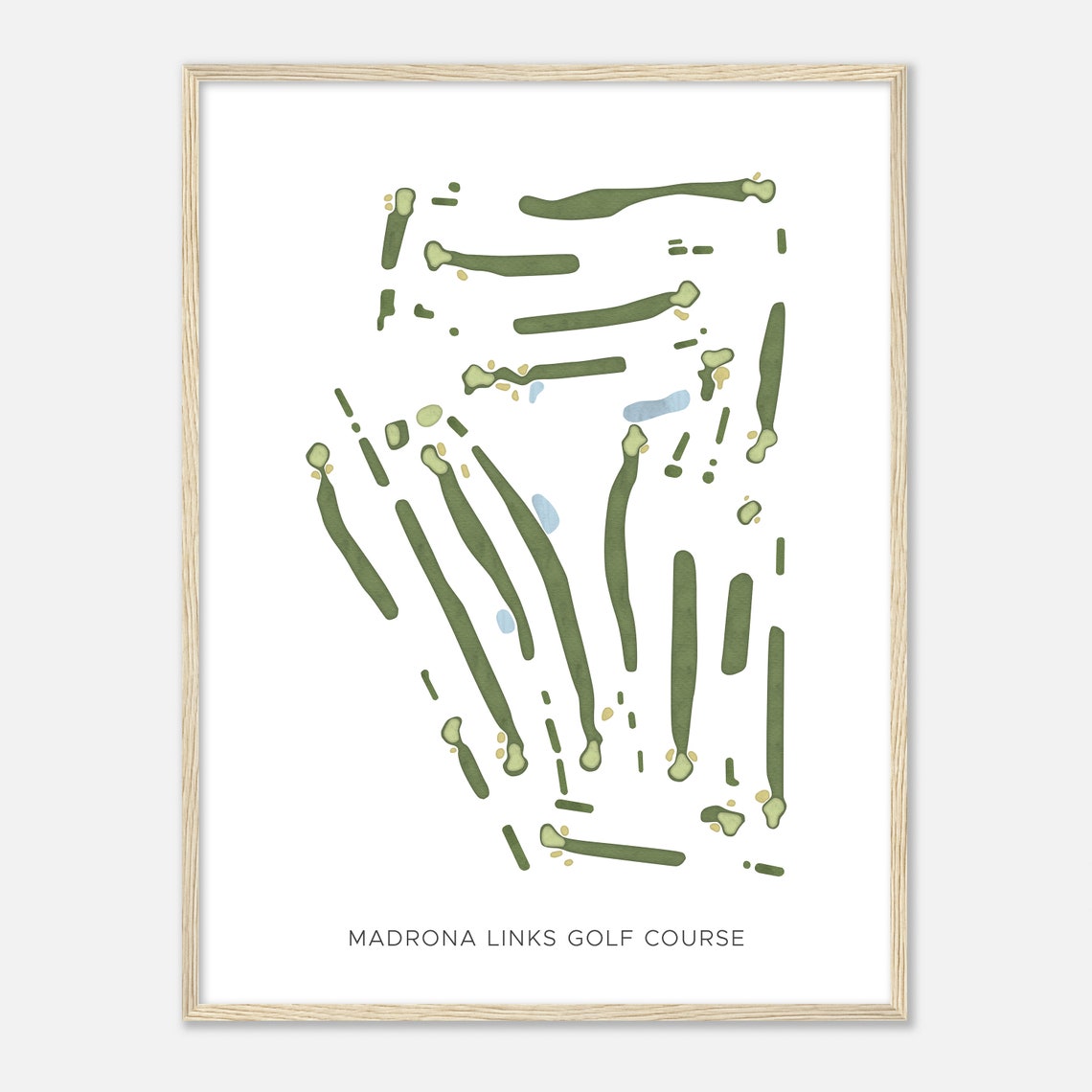 Madrona Links Golf Course Watercolor Map Golfer Gift Poster Art - Image 2