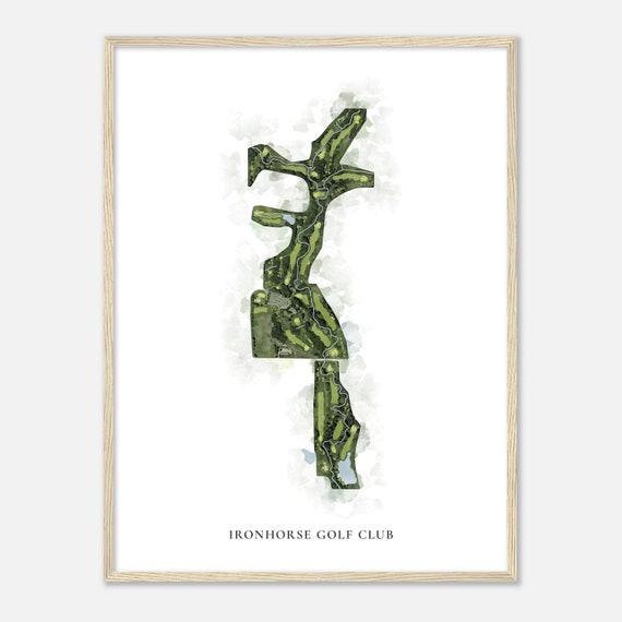 Ironhorse Golf Club Kansas Classic Watercolor Map Art Print