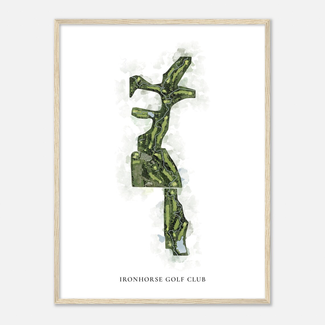 Ironhorse Golf Club Kansas Classic Watercolor Map Art Print