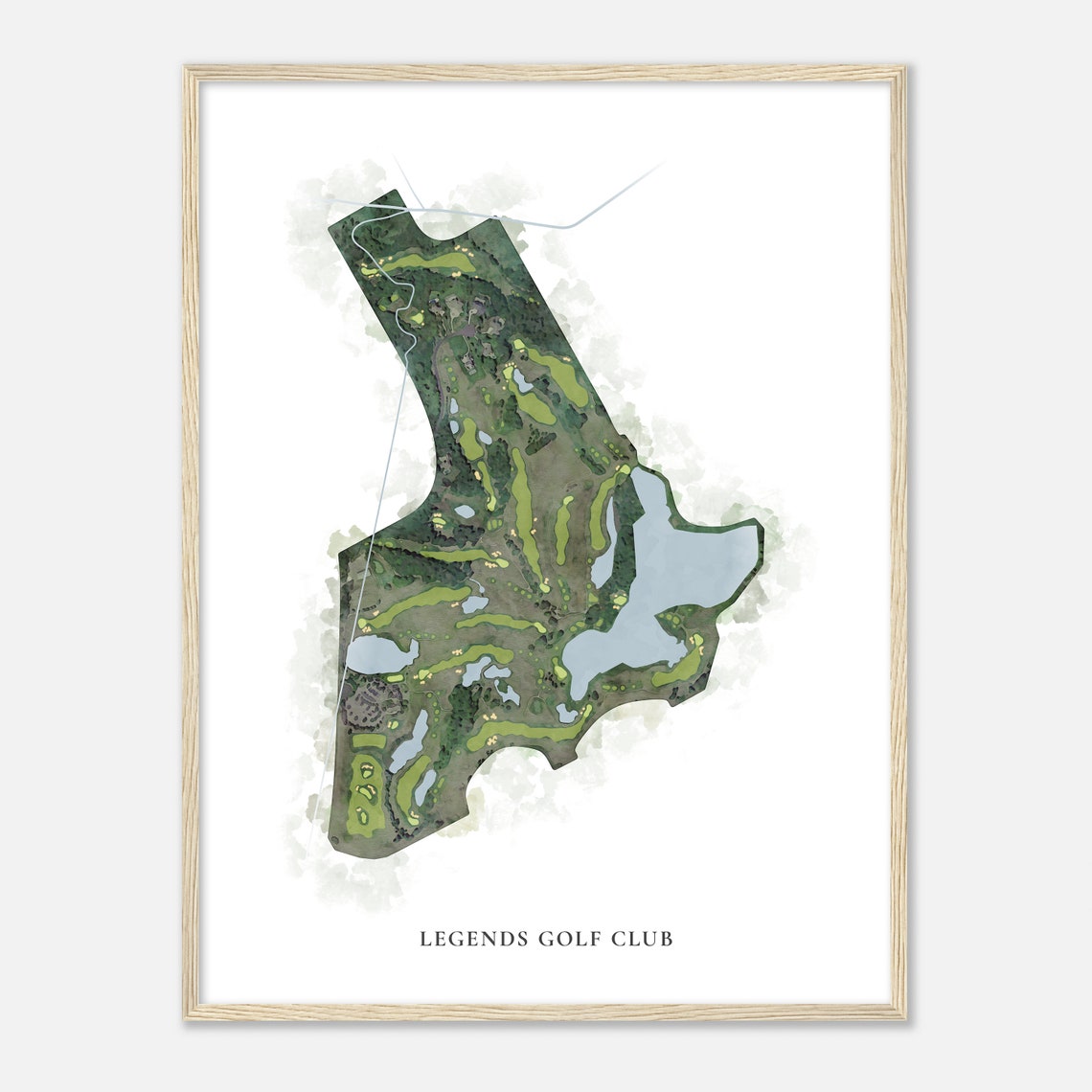 Legends Golf Club Minnesota Classic Aerial Watercolor Map Poster - Image 2