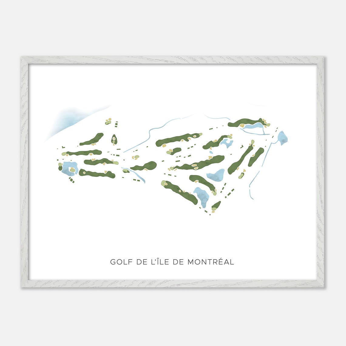 Golf De L'Ile De Montreal Modern Minimalist Watercolor Golf Map Poster - Image 3