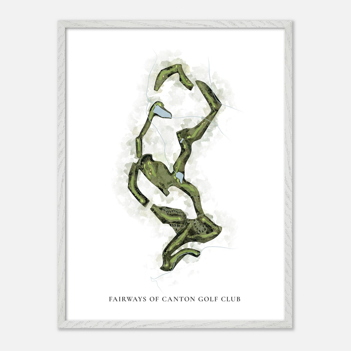 Fairways Of Canton Golf Club Classic Watercolor Map Art Poster - Image 2