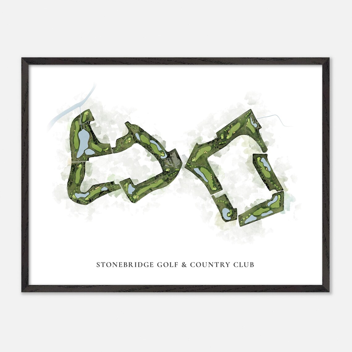 Stonebridge Golf & Country Club Canada Classic Watercolor Golf Map Poster - Image 4