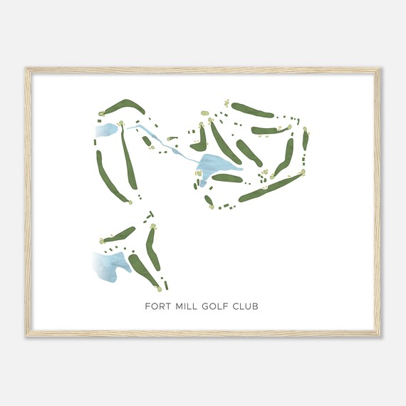 Fort Mill Golf Club Modern Watercolor Golf Course Map Art Poster