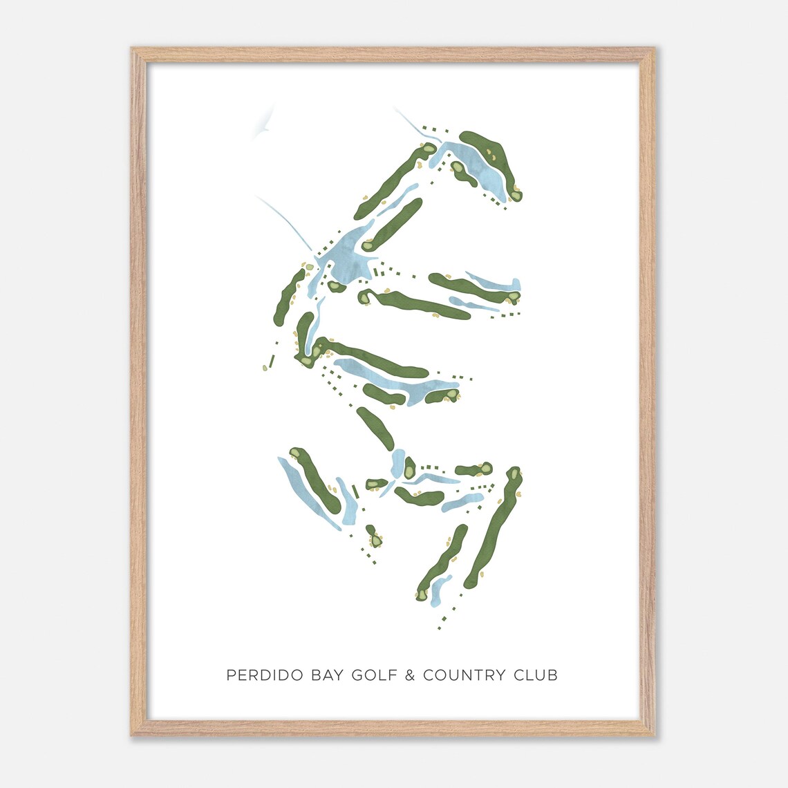 Perdido Bay Golf & Country Club Florida Modern Watercolor Map Poster - Image 2