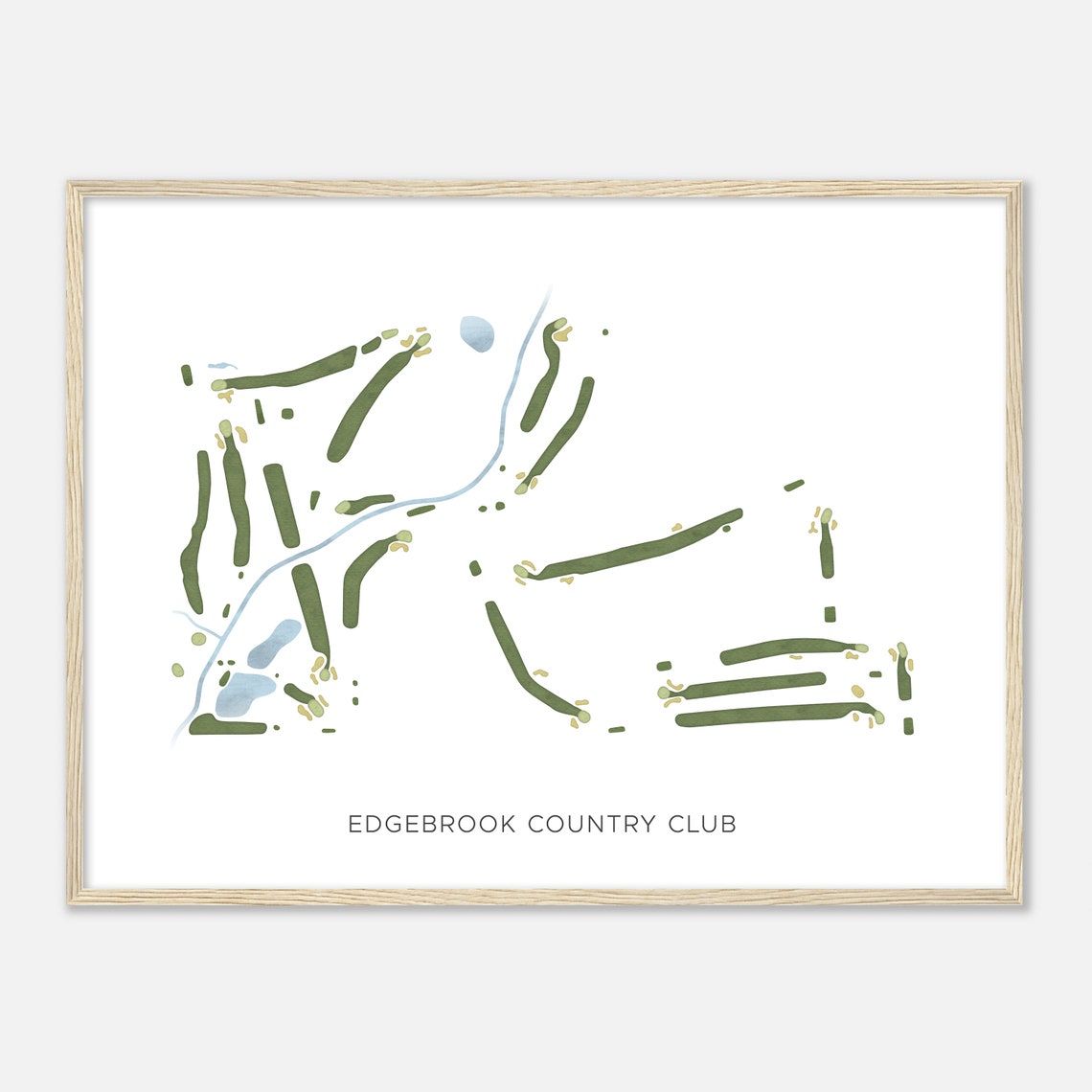 Edgebrook Country Club Minimalist Watercolor Golf Map Poster - Image 2