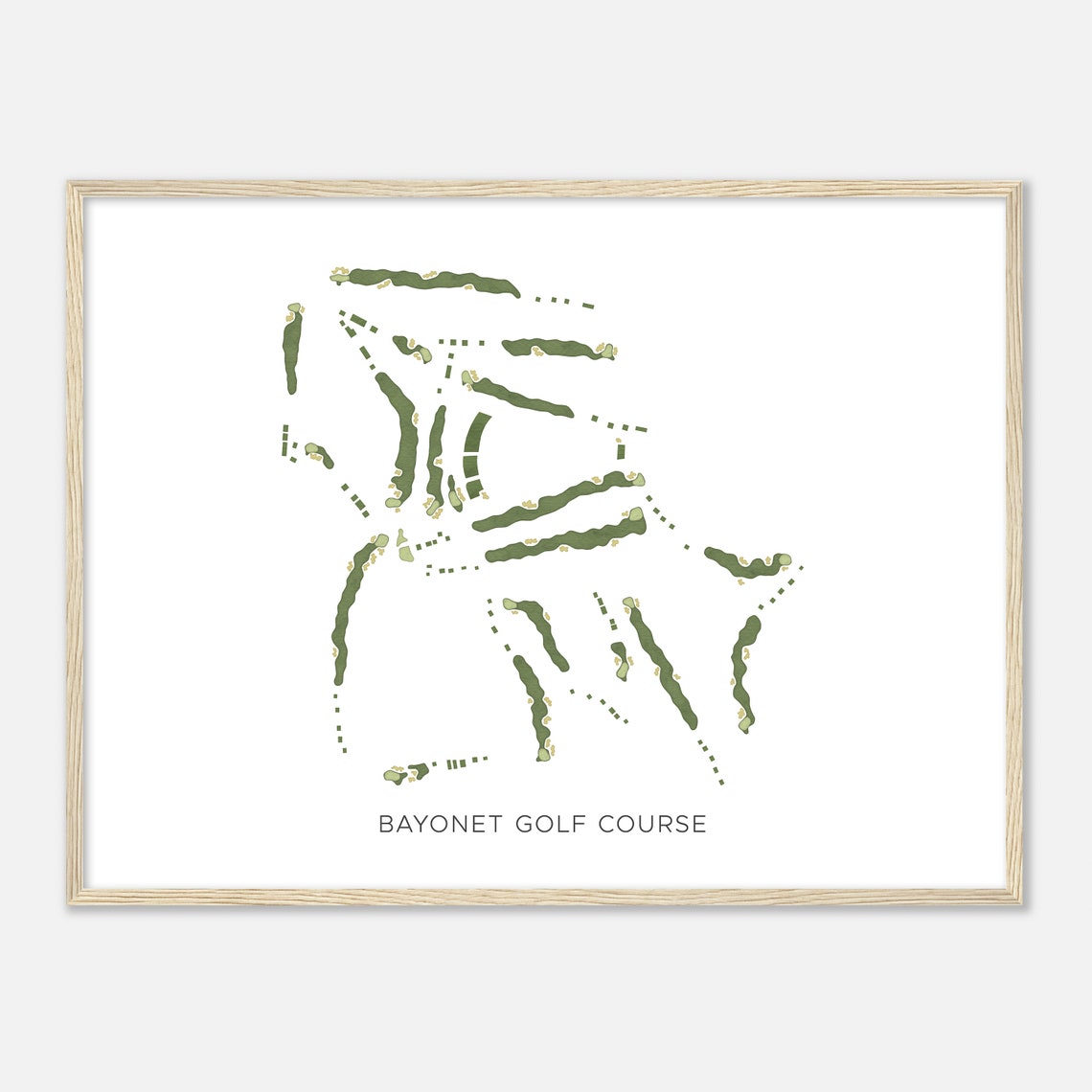 Bayonet Golf Course Modern Watercolor Golf Course Map Poster - Image 2