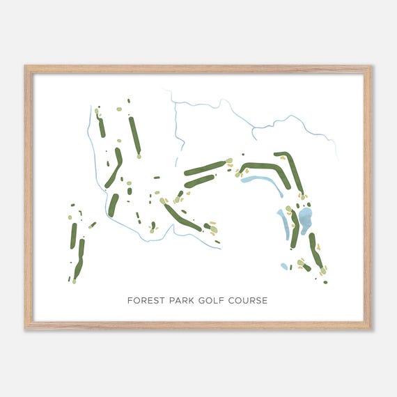 Forest Park Golf Course In Valparaiso Indiana Modern Watercolor Map Golfer Gift Golf Wall Art Golf Poster Print Course Layout