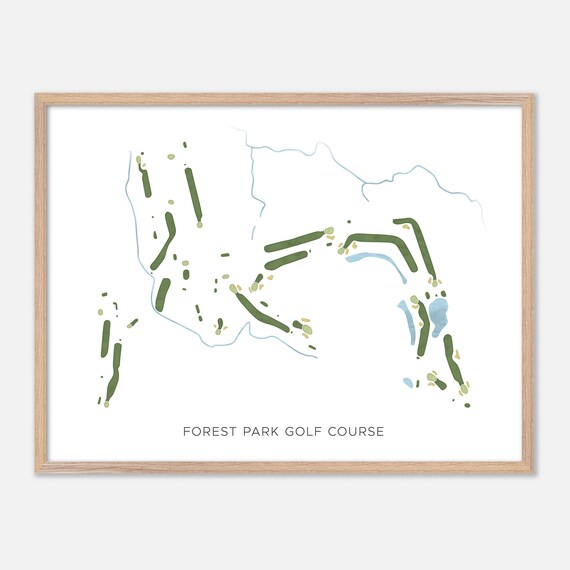 Forest Park Golf Course Indiana Modern Watercolor Map Poster