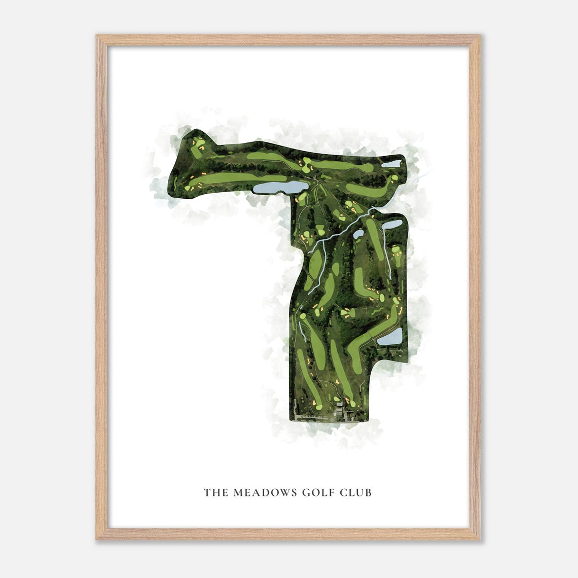 The Meadows Golf Club Litchfield ME Classic Watercolor Golf Poster - Image 2