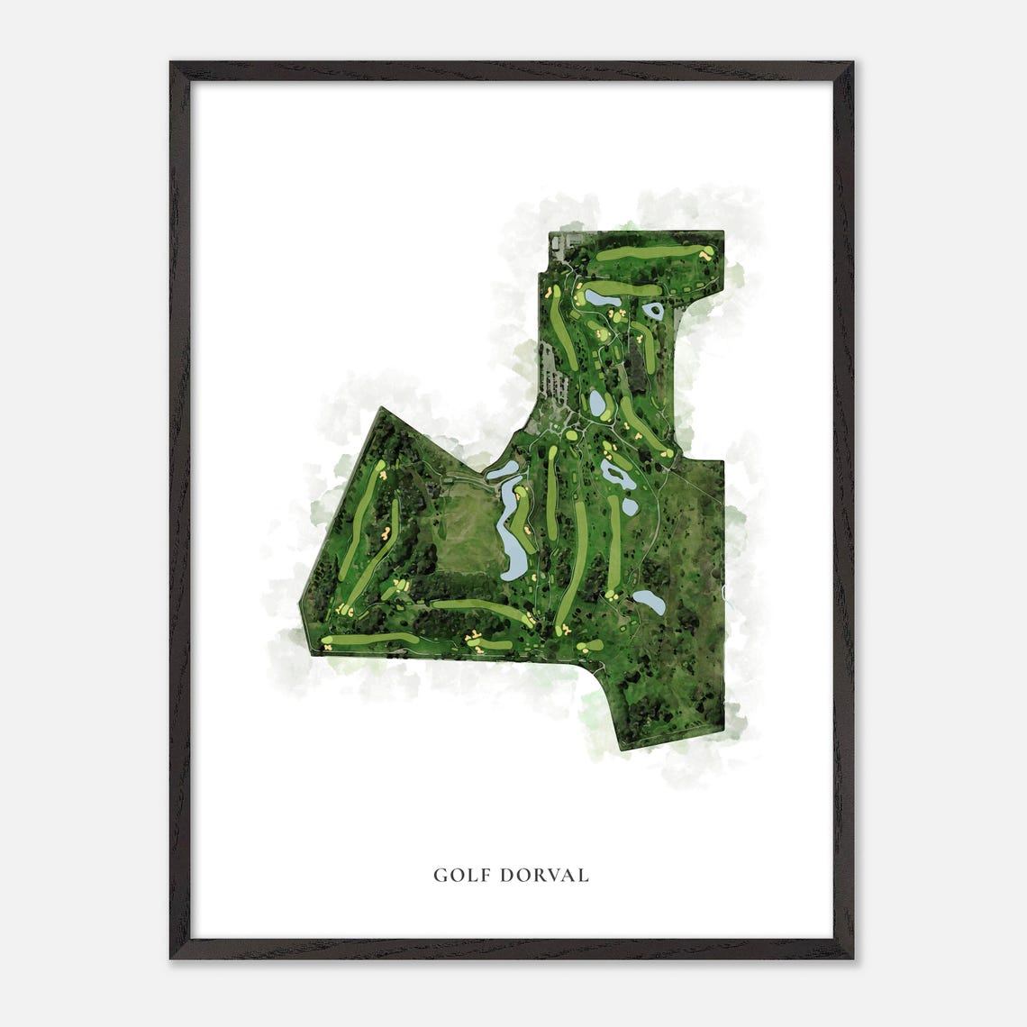 Golf Dorval Dorval Canada Classic Watercolor Course Map Poster - Image 2
