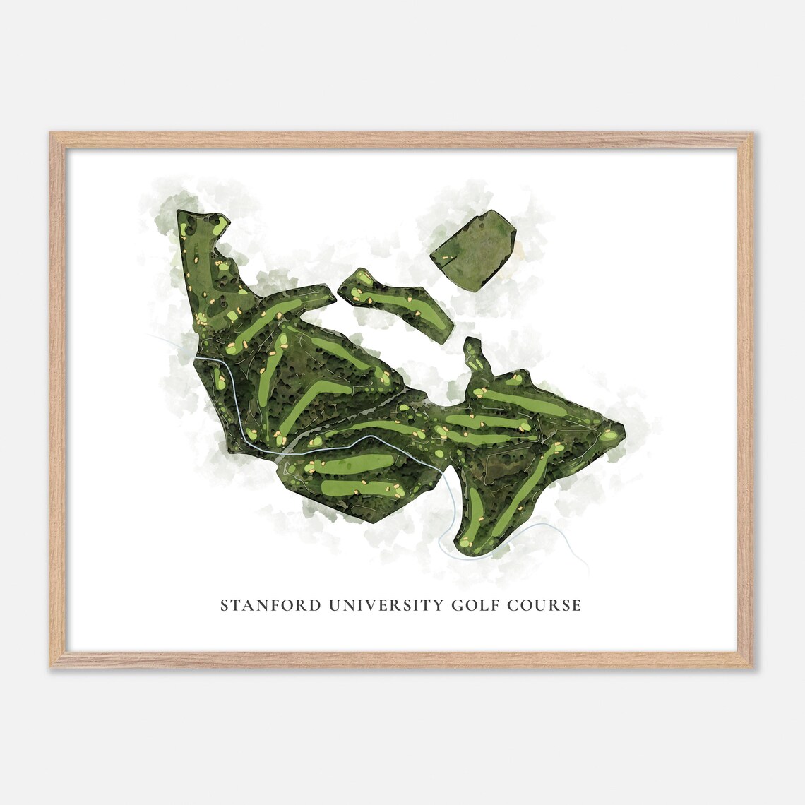 Stanford University Golf Course Classic Watercolor Map