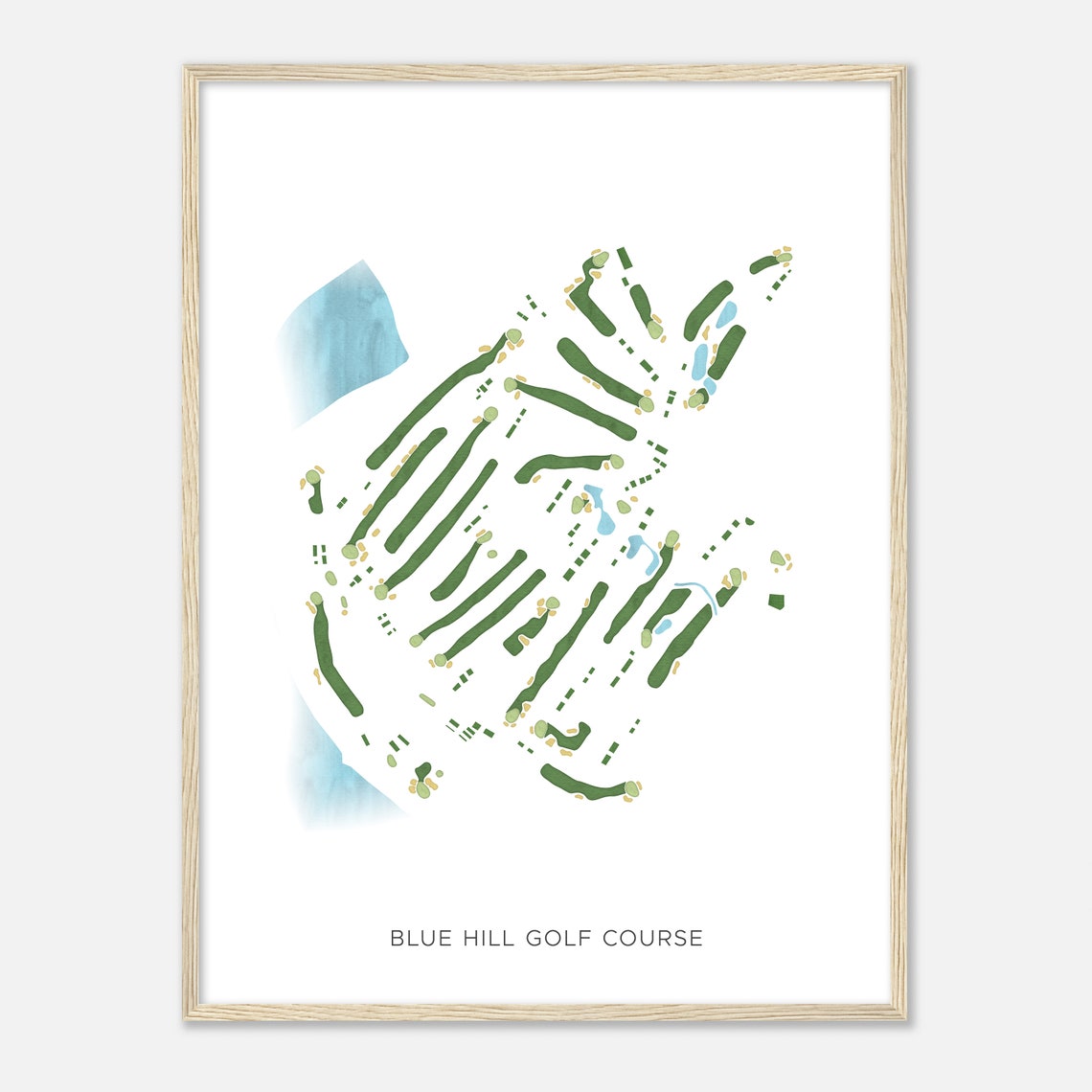 Blue Hill Golf Course Minimalist Fairway Line Course Map Poster - Image 2
