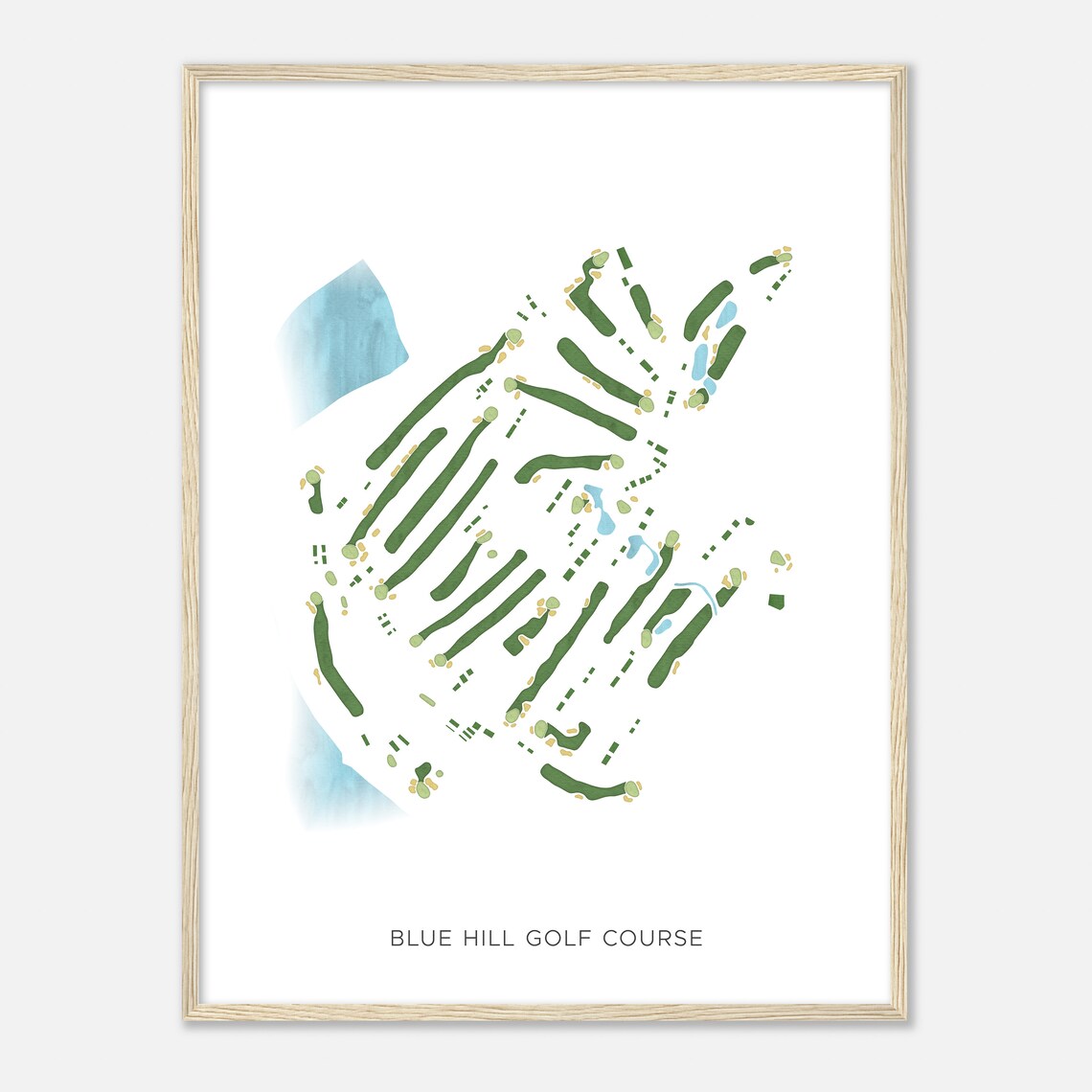 Blue Hill Golf Course New York Modern Watercolor Map Golfer Gift Golf Wall Art Golf Poster Print Course Layout - Image 2