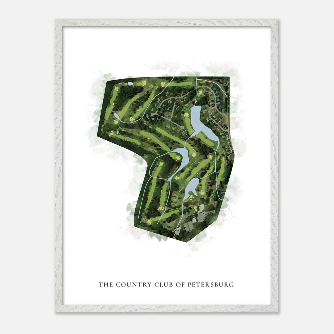 The Country Club Of Petersburg In Petersburg Virginia Classic Watercolor Map Golfer Gift Golf Wall Art Golf Poster Print - Image 2