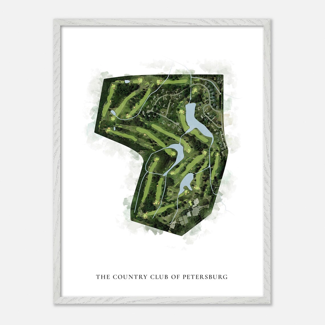The Country Club of Petersburg Virginia Classic Watercolor Map Poster - Image 2