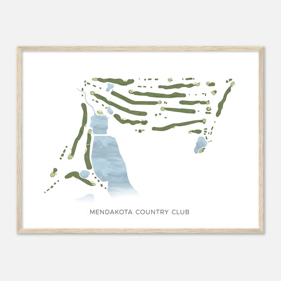 Mendakota Country Club Minnesota Modern Watercolor Map Golfer Gift Golf Wall Art Golf Poster Print Course Layout