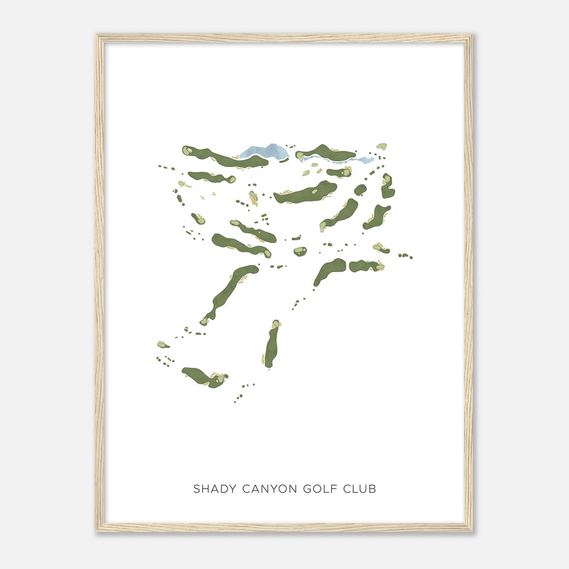 Shady Canyon Golf Club Modern Minimalist Watercolor Course Map Poster - Image 2
