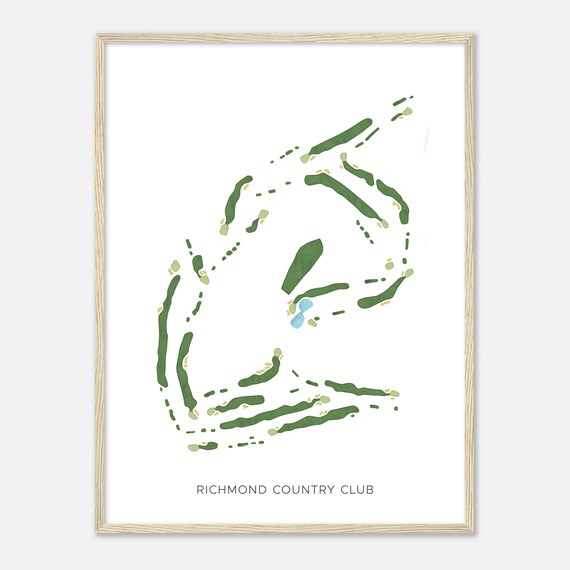 Richmond Country Club Rhode Island Modern Watercolor Map Golfer Gift Golf Wall Art Golf Poster Print Course Layout