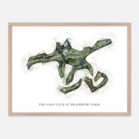 The Golf Club At Bradshaw Farm In Woodstock Georgia Classic Watercolor Map Golfer Gift Golf Wall Art Golf Poster Print Course Layout
