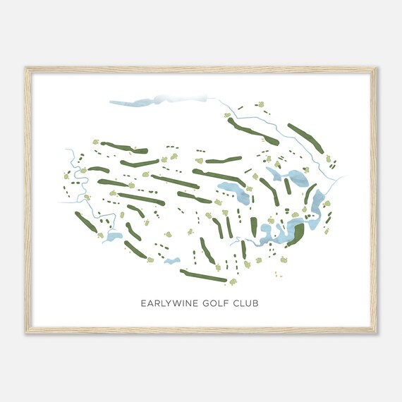 Earlywine Golf Club Oklahoma Modern Watercolor Golf Map Poster