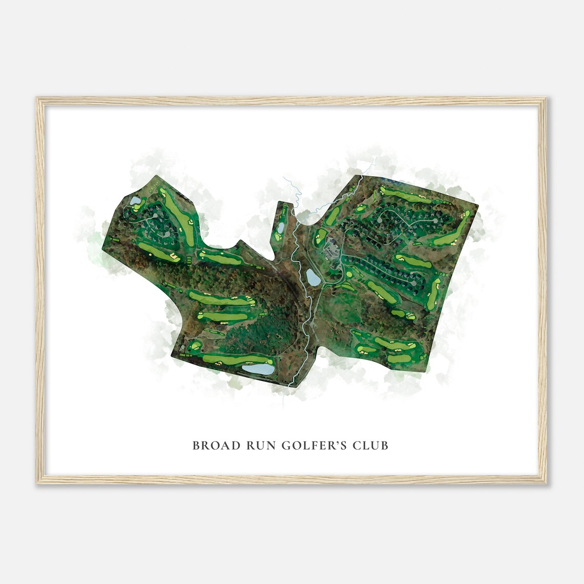 Broad Run Golfers Club Pennsylvania Classic Watercolor Map Golfer Gift Golf Wall Art Golf Poster Print Course Layout