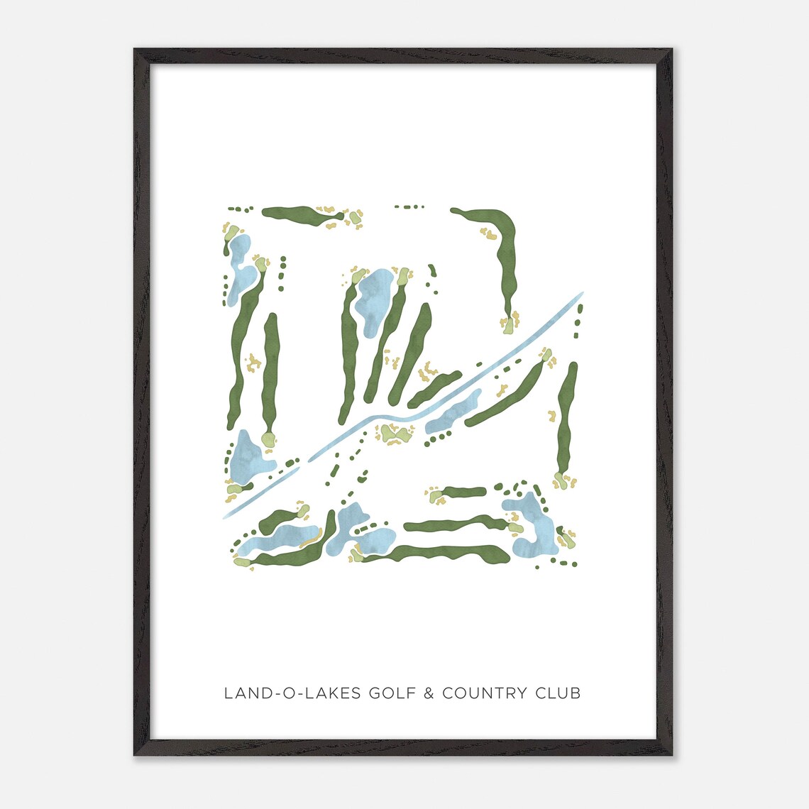 Land-O-Lakes Golf & Country Club Canada Minimalist Watercolor Golf Map Poster - Image 2