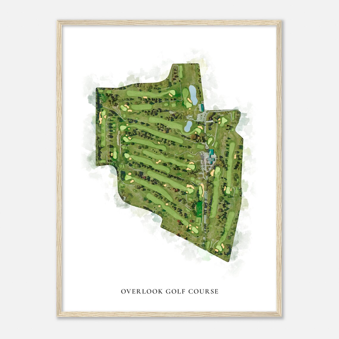 Overlook Golf Course Pennsylvania Classic Watercolor Map Golfer Gift Golf Wall Art Golf Poster Print Course Layout - Image 2