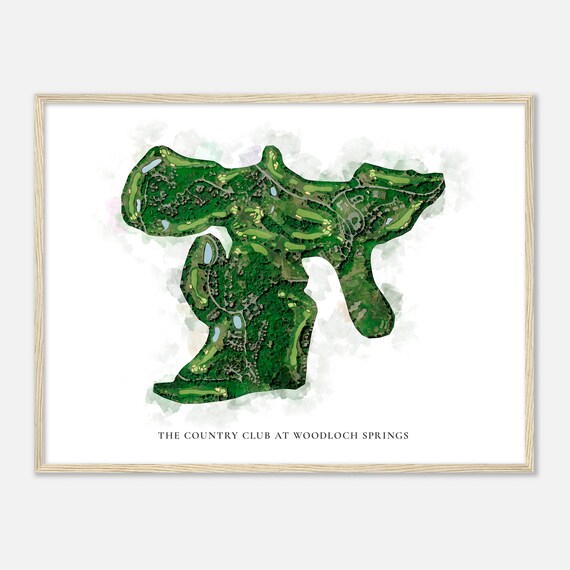 The Country Club At Woodloch Springs Pennsylvania Classic Watercolor Map Golfer Gift Golf Wall Art Golf Poster Print Course Layout