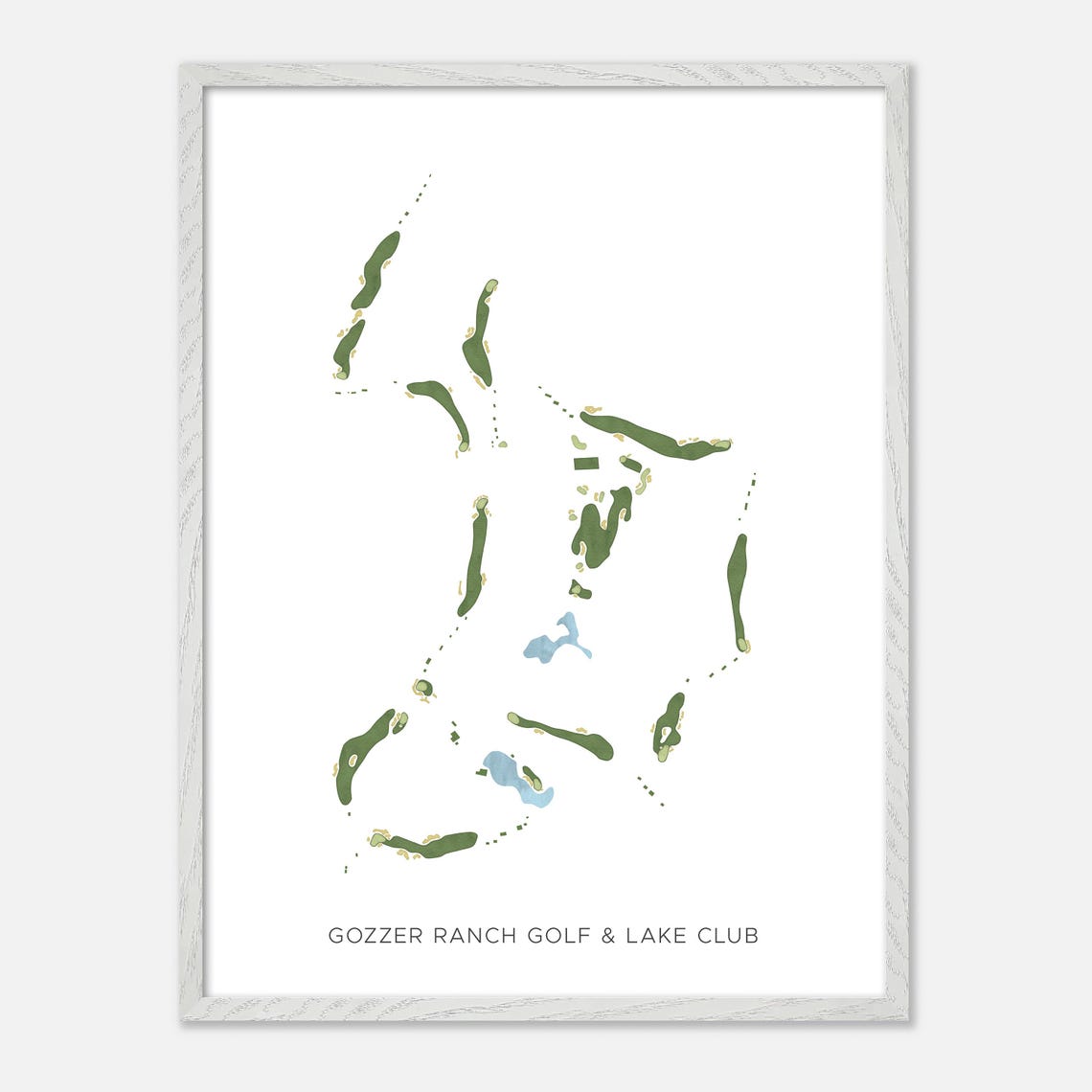 Gozzer Ranch Golf and Lake Club Watercolor Layout Map Art Poster Gift - Image 2