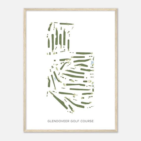 Glendoveer Golf Course Oregon Modern Watercolor Map Golfer Gift Golf Wall Art Golf Poster Print Course Layout